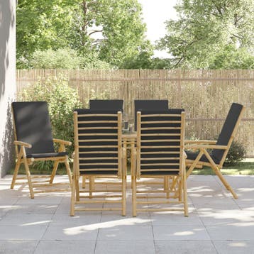 vidaXL Tuinstoelen 6 st inklapbaar met kussens bamboe, Verzenden