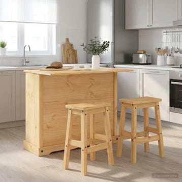 vidaXL Keukenopslag 2 st Honingwas 112 x 77 x 90 cm Massief, Verzenden