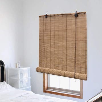 vidaXL Rolgordijn 140x220 cm bamboe bruin, Verzenden, Nieuw