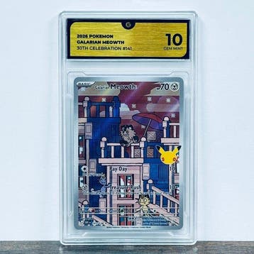 Pokémon Graded card - Galarian Meowth 141 - 30th Anniversary