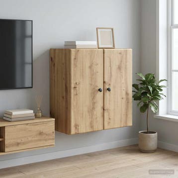 vidaXL Wandkast 59 x 31 x 60 cm Bewerkt hout Artisanaal, Verzenden, Nieuw
