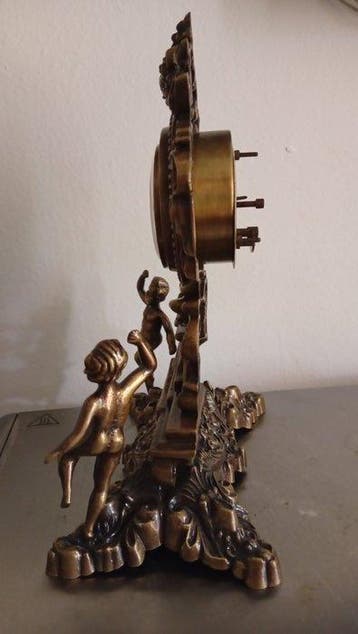 Pendule de cheminée - Laiton, Régule - 1950-1960