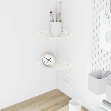 vidaXL Hoek Plank 2 st Wit 15 x 15 x 2 cm, Verzenden