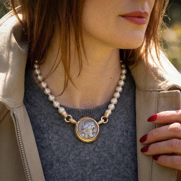 Collier - 14 carats Or jaune - Collier en or 14 carats avec, Handtassen en Accessoires, Kettingen