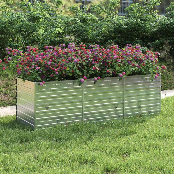 vidaXL Plantenbak verhoogd 240x80x77 cm gegalvaniseerd staal, Jardin & Terrasse, Pots de fleurs, Envoi