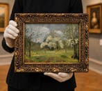 École de Barbizon (XIX-XX) - Arbres fleuris dans la prairie
