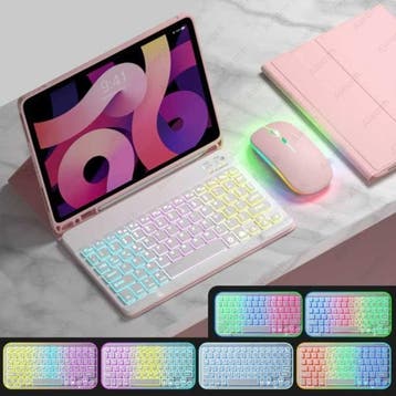 RGB Toetsenbord Hoes en Muis voor iPad 10.2 - QWERTY, Verzenden, Nieuw