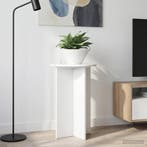vidaXL Plantenstand 2 pcs Hoogglans Wit Ø40 x 60 cm Bewerkt, Tuin en Terras, Verzenden, Nieuw