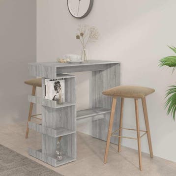 vidaXL Bartafel met opbergrek 100x50x101,5 cm grijs sonoma, Verzenden, Nieuw