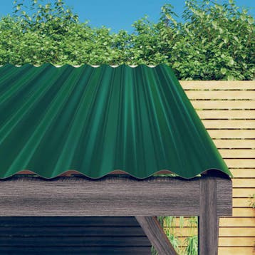 vidaXL Dakpanelen 12 st 80x36 cm gegalvaniseerd staal groen, Verzenden