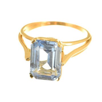 Ring - 18 karaat Geel goud Topaas, Handtassen en Accessoires, Nieuw