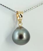 Zonder minimumprijs - Hanger - 18 karaat Geel goud Parel -