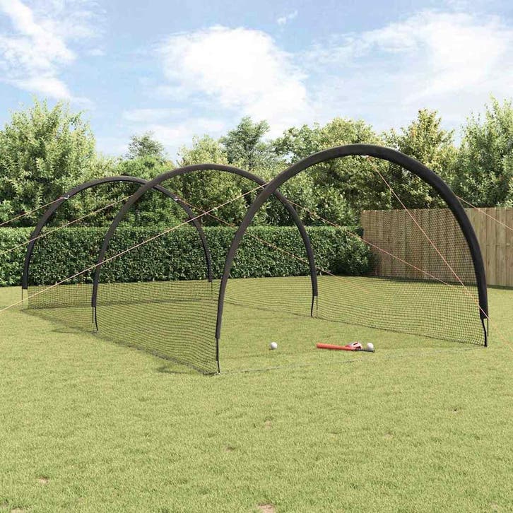 vidaXL Baseball & Softball Zwart 702 x 369,5 x 243,5 cm, Sport en Fitness, Honkbal en Softbal, Nieuw, Verzenden