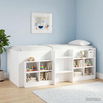 vidaXL Kinderhoogslaper Wit 75 x 190 cm Bewerkt hout, Verzenden, Nieuw