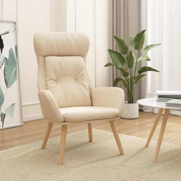 vidaXL Relaxstoel stof crèmekleurig, Verzenden, Nieuw