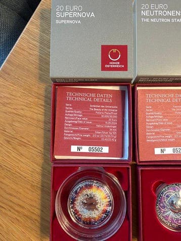 Oostenrijk. 20 Euro Various Years (5 coins) Proof