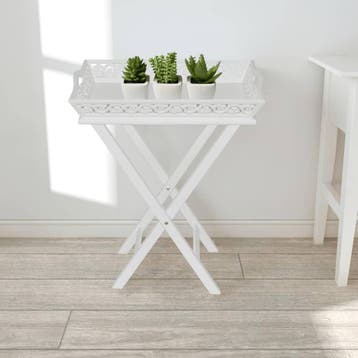 vidaXL Bijzettafeltje met blad wit, Huis en Inrichting, Verzenden, Nieuw