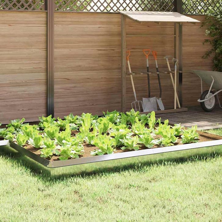 vidaXL Slakkenhekje Zilver 50 x 3,5 x 25 cm Gegevens staal, Tuin en Terras, Bielzen en Borduren, Nieuw, Verzenden