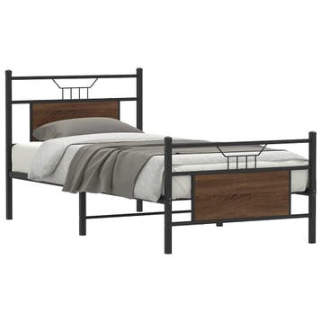 vidaXL Bedframe zonder matras bewerkt hout bruin eikenkleur, Verzenden, Nieuw