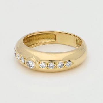 Bague - 18 carats Or jaune Diamant (Naturelle), Nieuw