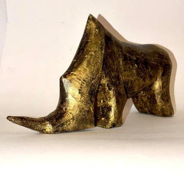 Abdoulaye Derme - Figuur - Brons, Stilgestileerde neushoorn,