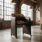 Leren eetkamerstoel Icon - Toledo Nero (zwart), Ophalen of Verzenden, Nieuw, Leer, Bohemian, Eigentijds, Industrieel, Klassiek, Modern, Retro, Romantisch, Scandinavisch, Vintage