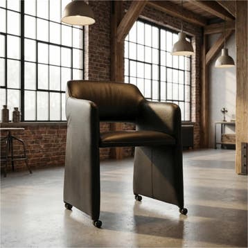 Leren eetkamerstoel Icon - Toledo Nero (zwart), Ophalen of Verzenden, Nieuw, Leer, Bohemian, Eigentijds, Industrieel, Klassiek, Modern, Retro, Romantisch, Scandinavisch, Vintage