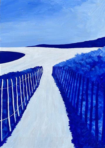 frederic Cadiou - Entrée de plage - bleu outremer