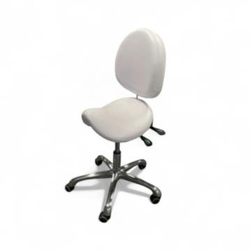 Tabouret Ollie Wit - Comfortabele Werkkruk met Rugleuning, Verzenden, Nieuw, Overige typen