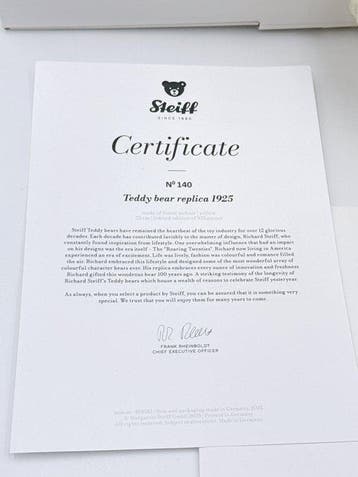 Steiff - Speelgoed Steiff Teddy Bear Replica 1925 Limited