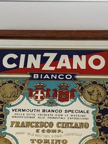Cinzano - Miroir - Verre, Bois