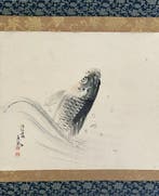 Japanse kunst kakejiku kakemono - wandscroll - springende, Antiek en Kunst