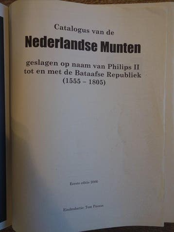 Pays-Bas. Accessoires Catalogus van de NL munten 1555-1805