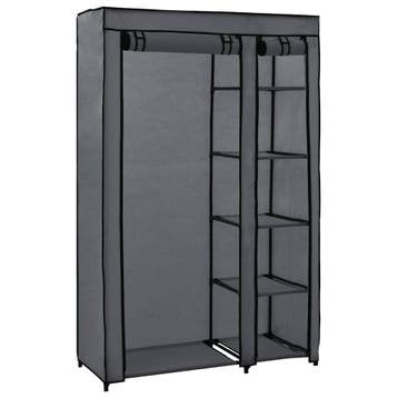 vidaXL Kledingkast opvouwbaar 110x45x175 cm stof grijs, Verzenden