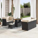 vidaXL Tuinbank Set 8 pcs Zwart poly rattan, Verzenden, Nieuw