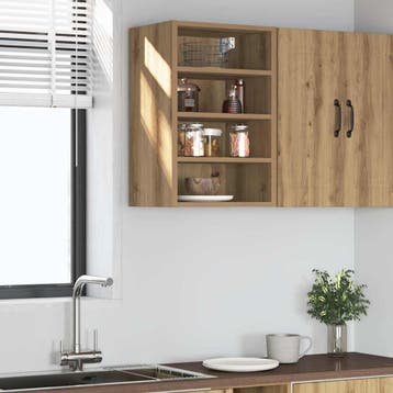 vidaXL Bovenkast Riga 40x29,5x60 cm bewerkt hout artisanaal, Verzenden