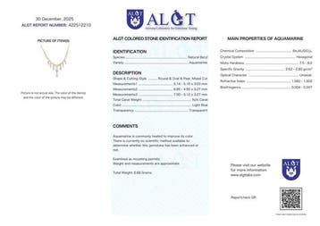 Zonder minimumprijs - Halsketting Zilver - Aquamarine -