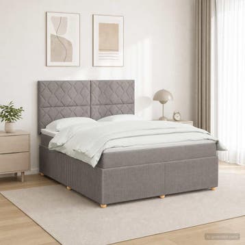 vidaXL Boxspringbed met matras met hoofdeinde Taupe 160 x, Verzenden, Nieuw
