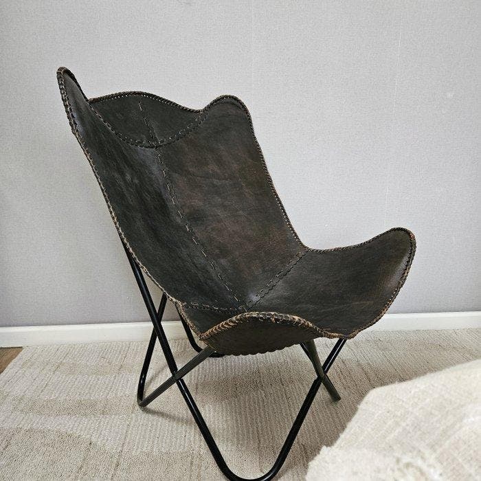 Chaise - Chaise papillon Butterfly (3107) - Cuir, Métal, Antiek en Kunst, Curiosa en Brocante