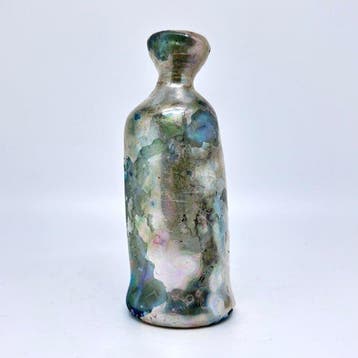 Post-middeleeuws Glas Medicijnfles - 17th century iridescent