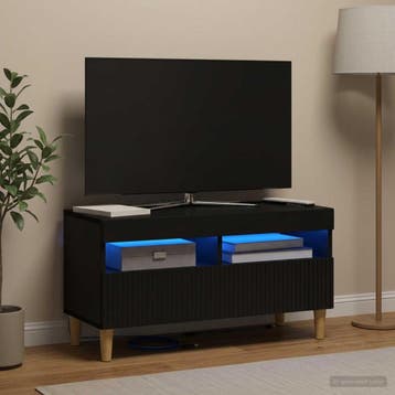 vidaXL LED tv-meubel ARNHEM 81 x 35 x 43 cm Zwart Bewerkt, Verzenden
