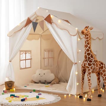 2-in-1 Kindertent Beige | 34% Retour Deal | Sla je slag!, Verzenden, Zo goed als nieuw