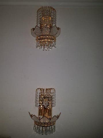 Wandkandelaar (3) - Verguld messing - Cristal Hoge kwaliteit