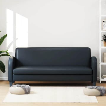vidaXL Driezitsbank / zetel kunstleer zwart, Verzenden, Nieuw