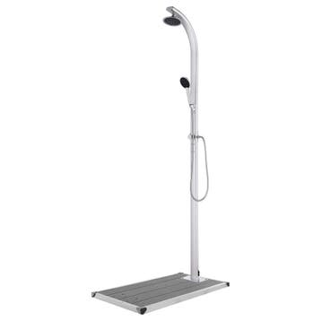 vidaXL Buitendouche met grijze basis 220 cm aluminium, Verzenden
