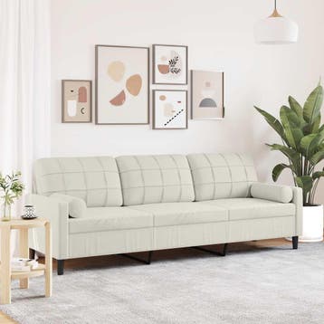 vidaXL 3-zitsbank / zetel met sierkussens 210 cm fluweel, Verzenden