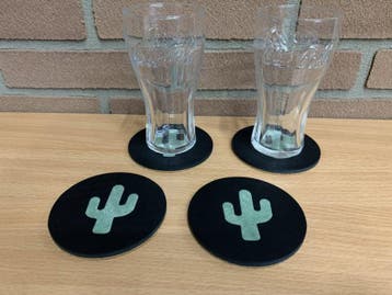 Leren onderzetters cactus zelf samen stellen uit 19 kleuren, Ophalen of Verzenden, Nieuw