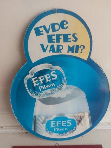 Picon, De koninck, Efes bier - 3 x vintage reclamebord -