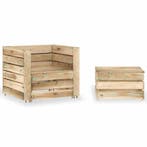 vidaXL 2-delige Loungeset pallet geïmpregneerd grenenhout, Tuin en Terras, Verzenden, Nieuw