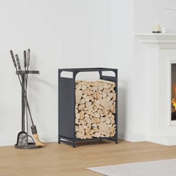 vidaXL Brandhoutrek 44x28x65 cm koudgewalst staal, Verzenden